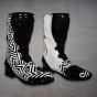 Aleix Espargaro Black and White Motorcycle Boots 2022 Winter Test side view