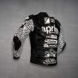 Aleix Espargaro Black And White Motorcycle Jacket Aprilia WT 2022 left side view