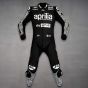 Aleix Espargaro Black Biker Suit Aprilia Winter Test 2022 Front view