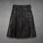 Mens Black Leather Kilt