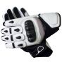 Black & White Short Motorcycle Gloves