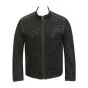 Contrast Stitches Leather Jacket