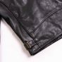 Sporty Leather Jacket Espresso Black waist buckle