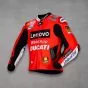Francesco Bagnaia Leather Motorcycle Jacket Ducati MotoGP 2021 left view