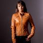 Honey Tan Leather Jacket for Womens