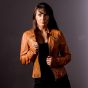Honey Tan Leather Jacket for Womens
