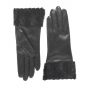 Ladies Fashion Black Fur Cuff Gloves