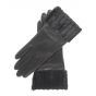 Ladies Fashion Black Fur Cuff Gloves