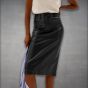 leather a line midi skirt