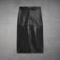 leather a line midi skirt