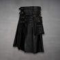 Leather Mens Gothic Kilt side view