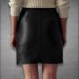 Leather Mini A Line Skirt back view