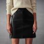 Leather Mini A Line Skirt front