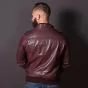 Brown Leather Bomber Jacket