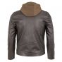 hooded leather jacket mens