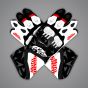 Black and White Moto Gloves