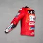 Red Leather Moto Jacket Marc Marquez Ducati MotoGP 2025 left side view