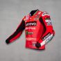 Red Leather Moto Jacket Marc Marquez Ducati MotoGP 2025 left view