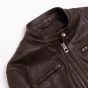 Leather Cafe Racer Jacket Womens Brown collar