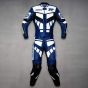 Yamaha R Racing Leather Suit Blue front view