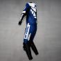 Yamaha R Racing Leather Suit Blue left back view