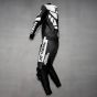 Yamaha R Racing Leather Suit Gun Metal left back view