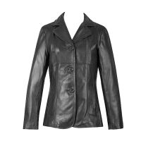 black leather blazer womens