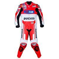 Andrea Dovizioso Ducati MotoGP 2015 Leathers front view