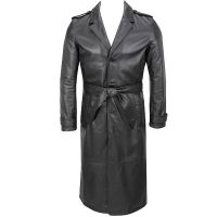 black leather trench coat