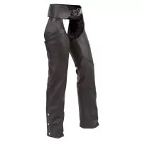 biker black leather chaps