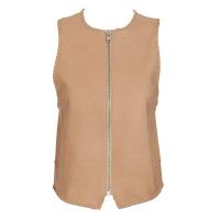 leather sleeveless vest