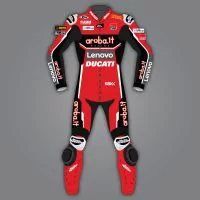 Chaz Davies Ducati Riding Suit WSBK 2020 front view