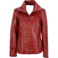 red leather jacket womens outfit