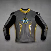 Grey Motorcycle Jacket MV Agusta front view