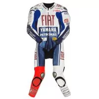 Jorge Lorenzo Yamaha Fiat MotoGP 2010 Leathers front view