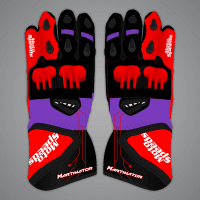 Jorge Martin Motorcycle Track Gloves MotoGP 2024 upper view
