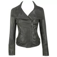 leather asymmetrical jacket