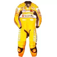 Larry Pegram Suzuki AMA Motorcycle Leathers front view