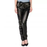 black leather pants womens
