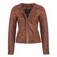 Ladies Legacy Leather Jacket Brown front view