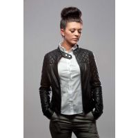 Little Miss Leather Jacket for Women open front view
