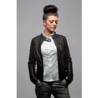 Little Miss Leather Jacket for Women open front view