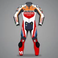 Luca Marini Repsol Bike Leathers MotoGP 2024 front view