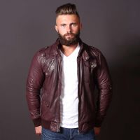 leather bomber jacket mens