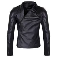 Mens Slim & Smart Leather Jacket front view