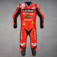 Francesco Bagnaia Ducati Motorcycle Racer Outfit MotoGP 2024 front view
