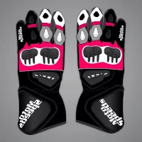 Pink and Black Motorcycle Gloves