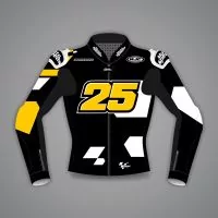 Raul Fernandez Black Leather Riding Jacket Aprilia WT 2022 front view