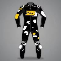 Raul Fernandez Black Motorcycle Suit Aprilia Winter Test 2022 front view
