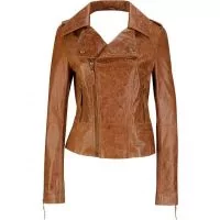 short body leather jacket